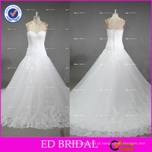 ED Bridal Factory Preço Marfim Lace Appliqued Tulle Vestido de Noiva Vestido de Noiva